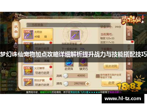 梦幻诛仙宠物加点攻略详细解析提升战力与技能搭配技巧